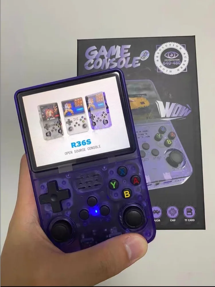 

R36S Ретро портативная игровая консоль 3,5-дюймовый IPS-экран 64 ГБ 128 ГБ Классические ретро-игровые консоли Arkos Система Карманный игровой плеер