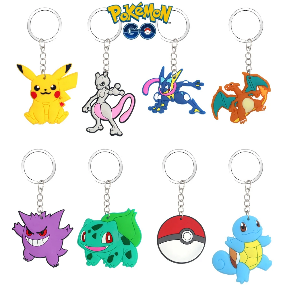 Pokemon Cute Pikachu Keychain Backpack Charms Jewelry Anime Figure Kawaii Elf Accessories Cosplay Children's Toys Gifts