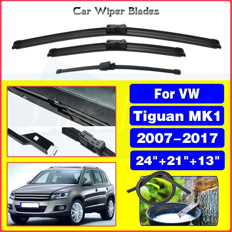 

Wiper LHD Front Rear Wiper Blades Set For VW Tiguan MK1 2007 - 2017 2016 2015 2014 2013 Windshield Windscreen Window 24"+21"+13"