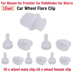 10set Wiel Spatbord Flare Clip Fit Voor Nissan Frontier Pathfinder Xterra Mannelijke/vrouwelijke Clip Deur Guard Plaat lijm Nail D408 Accesso