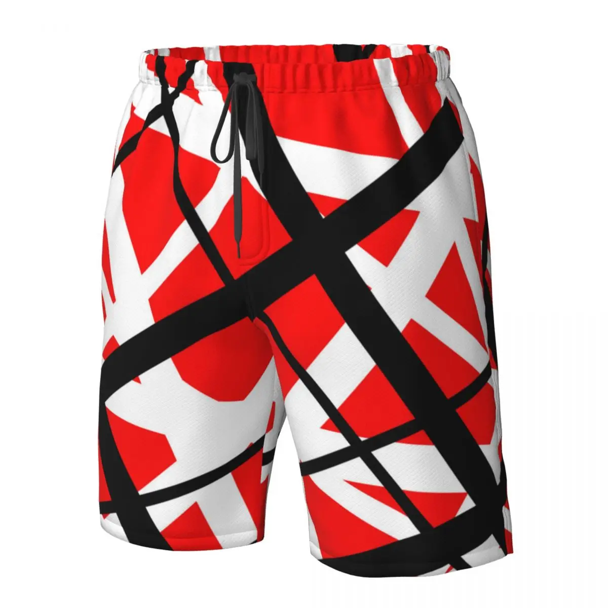 Homens Quick Dry Verão Praia Board Shorts, Homem Swim Trunks, Shorts de Natação, Beachwear, Linhas, Caótico Van Halen Board