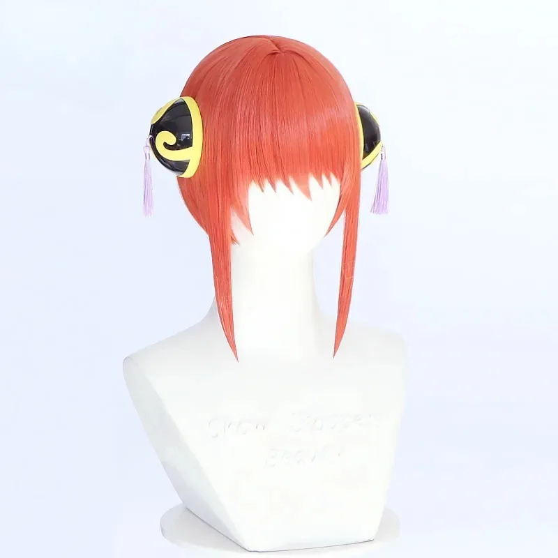 2025 11 Silver Soul Kagura Cosplay rojo claro sintético corto recto Anime Coser linda chica peluca de alta calidad Halloween P