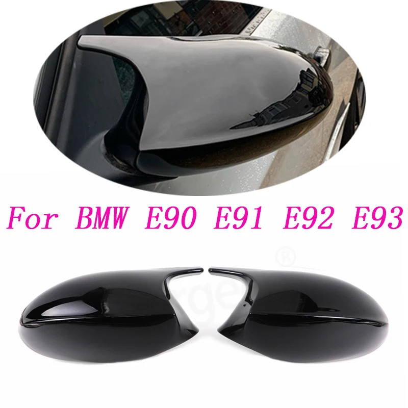 

For BMW 1 3 Series E81 E82 E87 E88 E90 E91 E92 E93 Carbon Fiber（ABS) Black Rearview Mirror Cover Caps Car Accessories