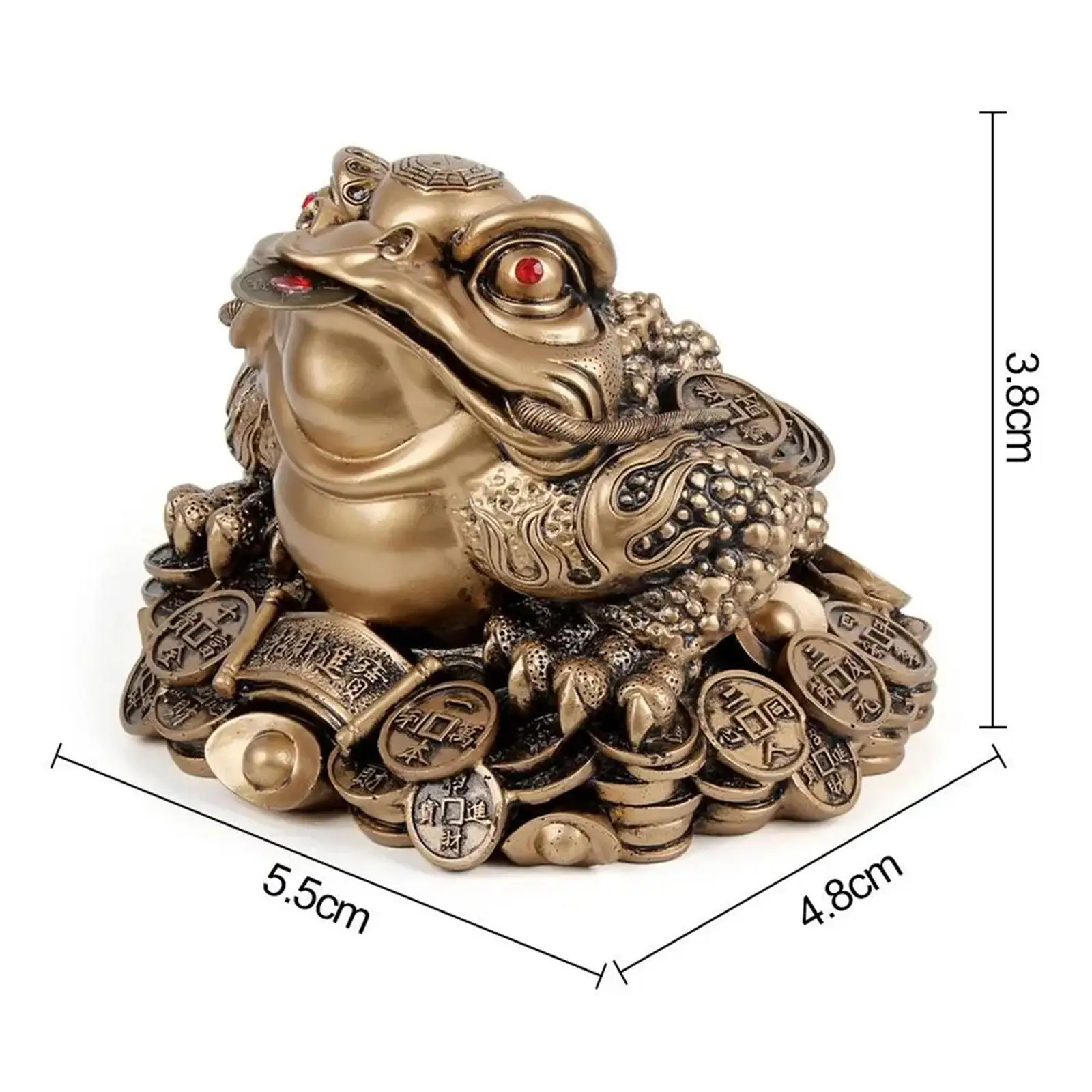 Resin Chinese Lucky Money Frog Statue Three Leg Toad for House Warming Gift