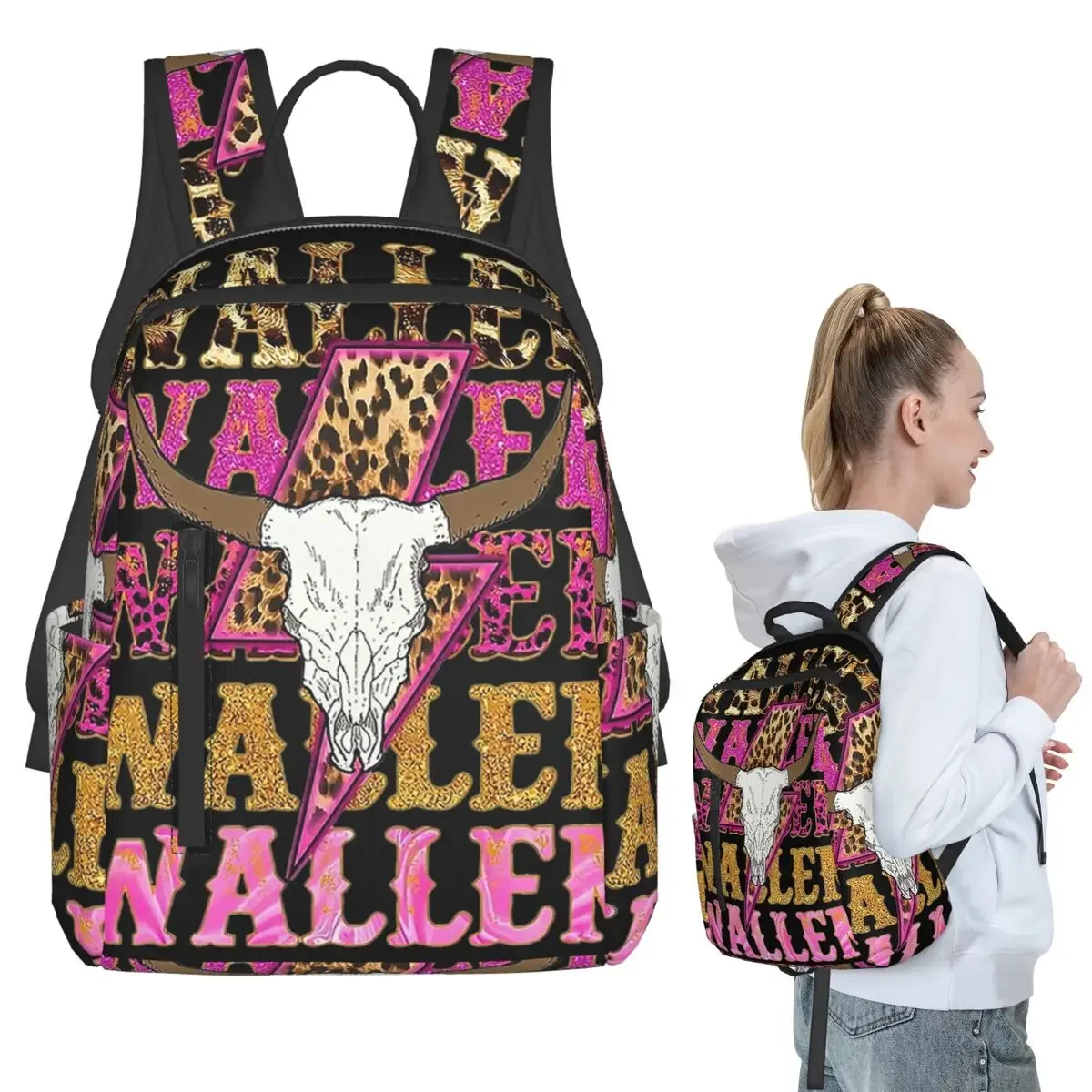 

Morgan Wallen Bull Skull Backpack Student Boys Girls BookBag Children School Bag Computer Shoulder Bags for Men Women