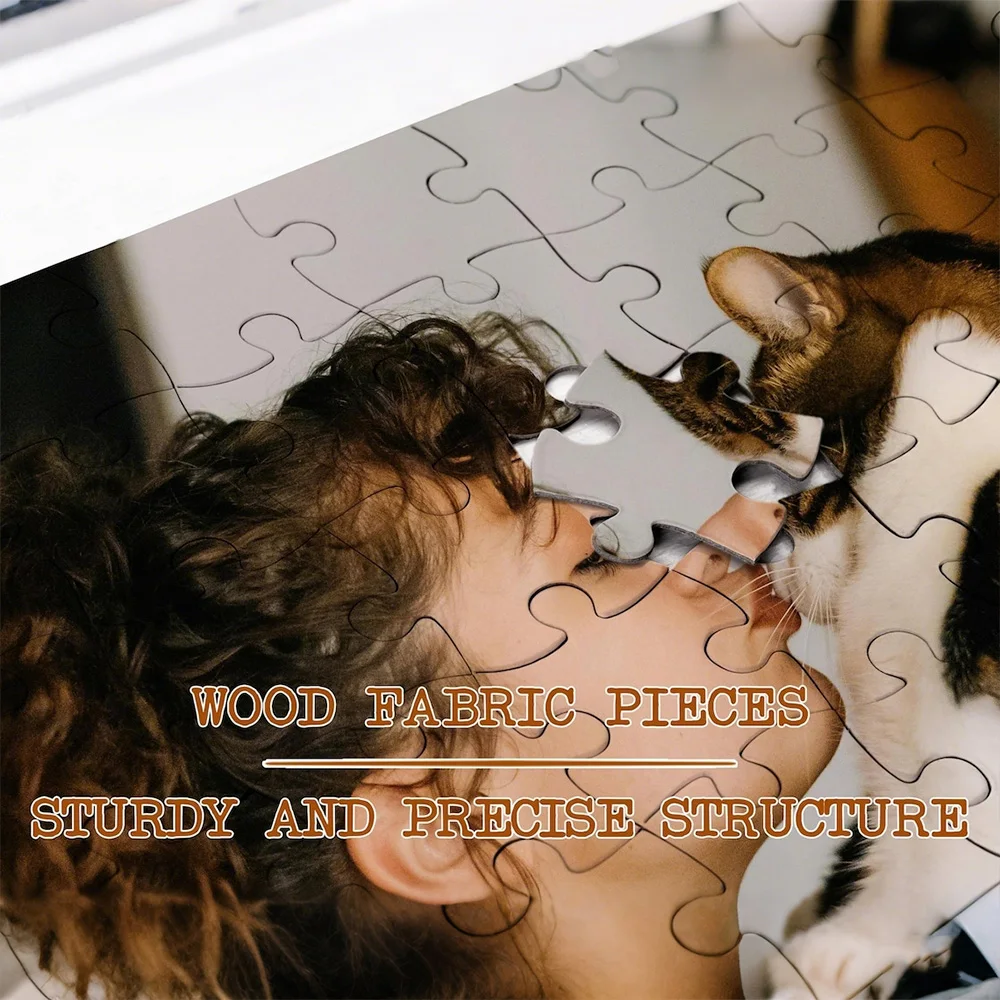 Personalized Picture Wooden Puzzle 35/300/500/1000pcs Custom Photo for Home Game view 3