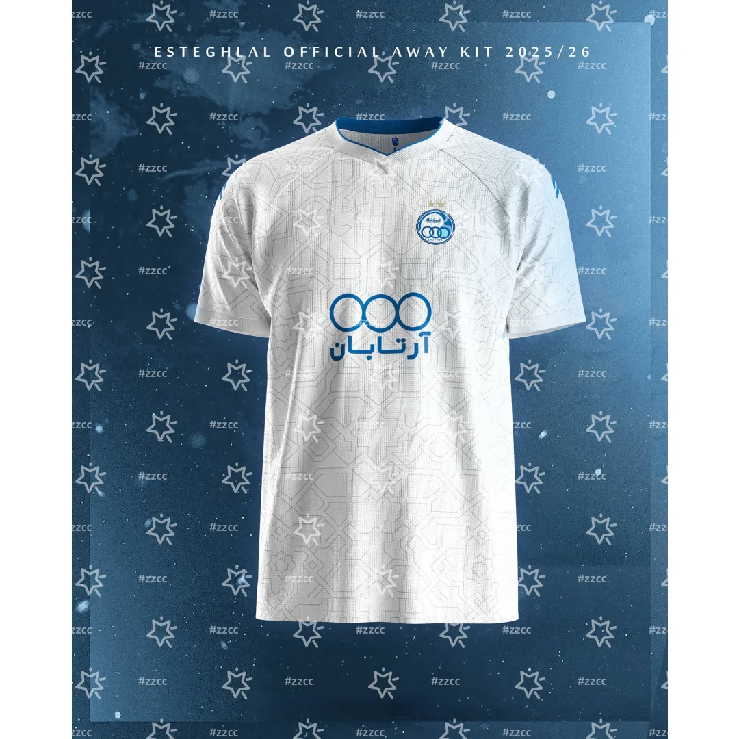 25-26 Esteghlal Tehran football jersey training Kit fan gift Summer Sports Men's T-Shirt Kit's Clothing Woman Surfing T-shirt