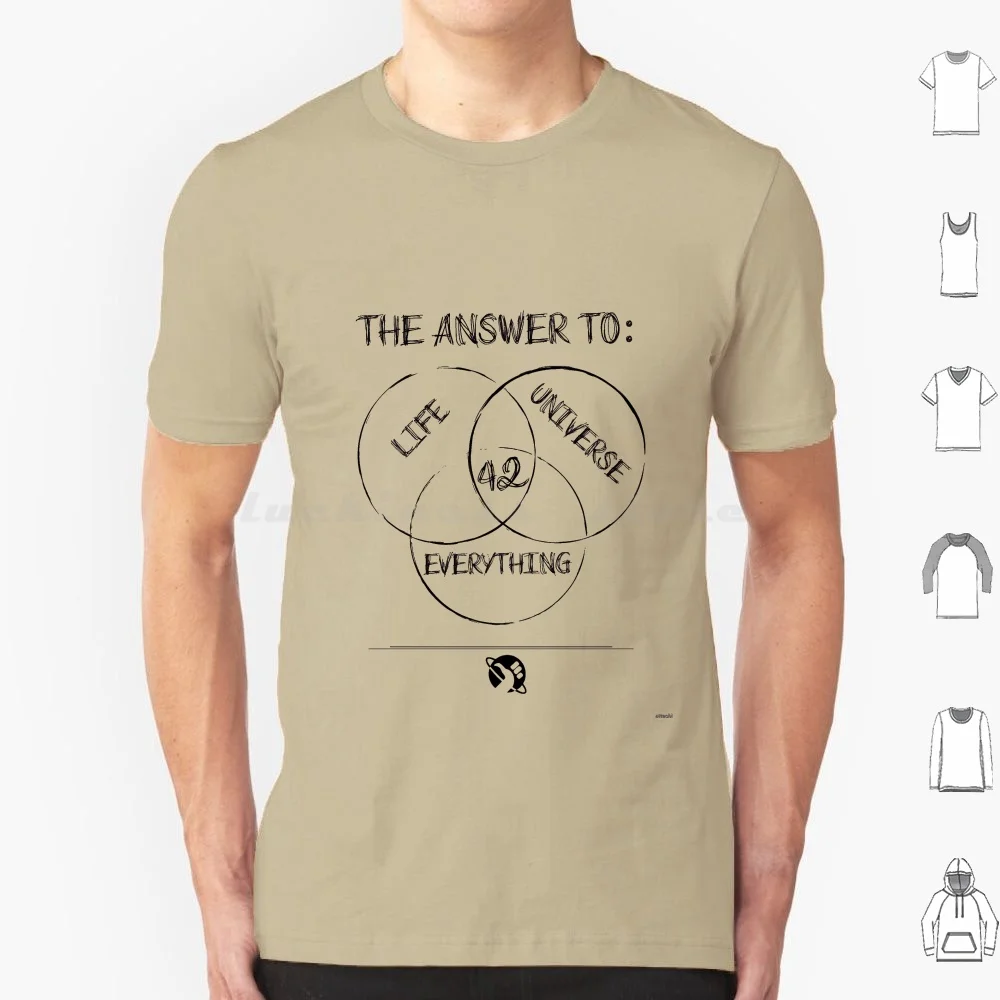 The Answer Is... 2 White T Shirt Big Size 100% Cotton Hitchhikers Guide To The Galaxy Ironic 42 Douglas Adam Dont Panic Book