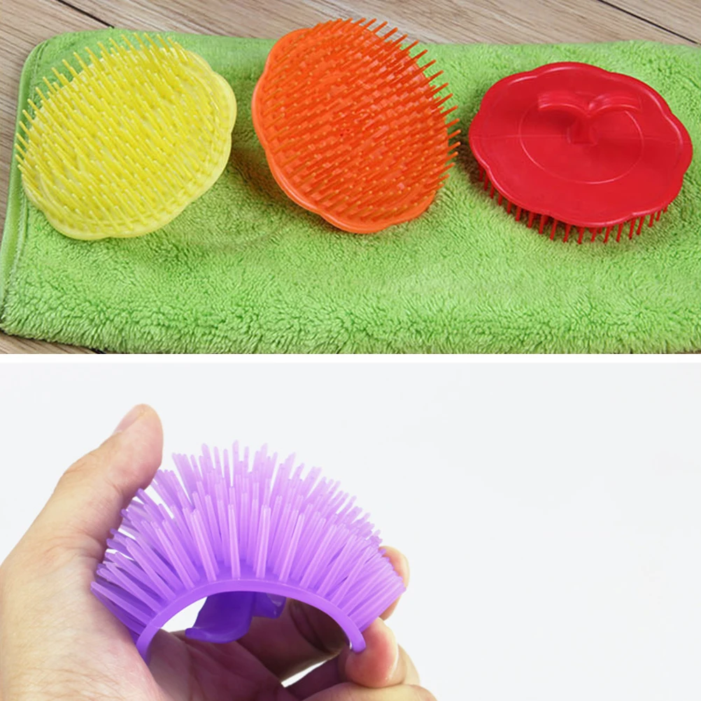 

5 PCS Shampoo Brush Massage Hair Tool Scalp Comb Care Portable Cleaning Massager Bridegroom