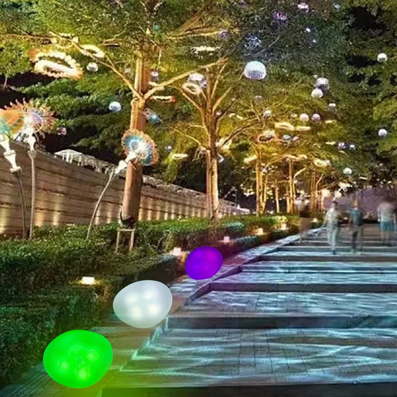 Cross-border Solar Pebble Courtyard Light Garden Lawn Light Simulation Stone Light Outdoor Park Lighting New Arrival