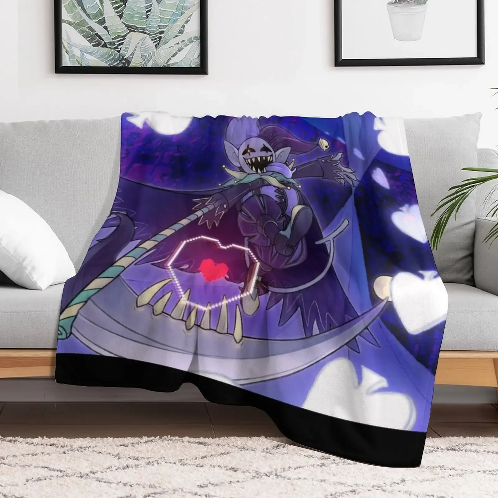 Deltarune - Jevil Throw Blanket warm for winter Travel Giant Sofa Bed Blankets