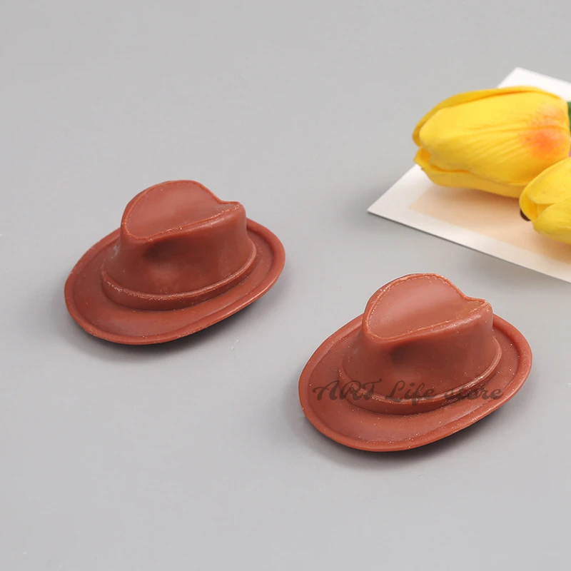 3D 카우보이 모자 실리콘 양초 금형 수제 초콜릿 케이크 베이킹 도구 DIY 장식 공예 액세서리 석고 수지 금형
