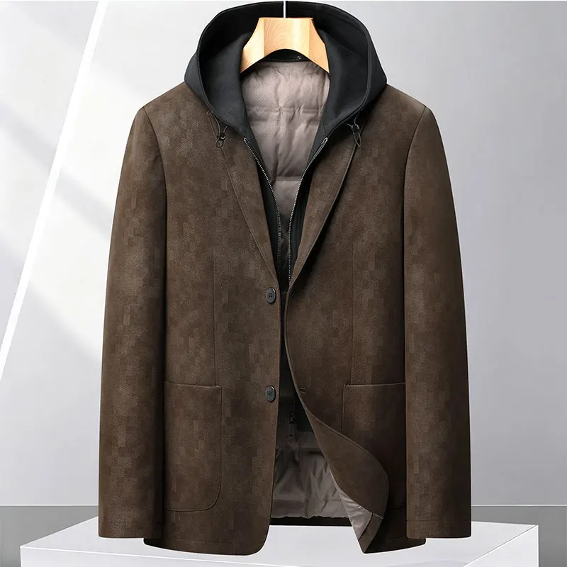 2026 Winter Hooded down Jacket Men Fashion Trendy High Quality Comfortable Versatile Loose style Warm Casual Down Jackt male