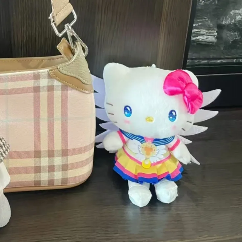 Anime Hello Kitty Keychain Cute Decorate School Bag Pendant Dolls & Stuffed Toys Joint Version Soft Plush Doll Accessories Gift
