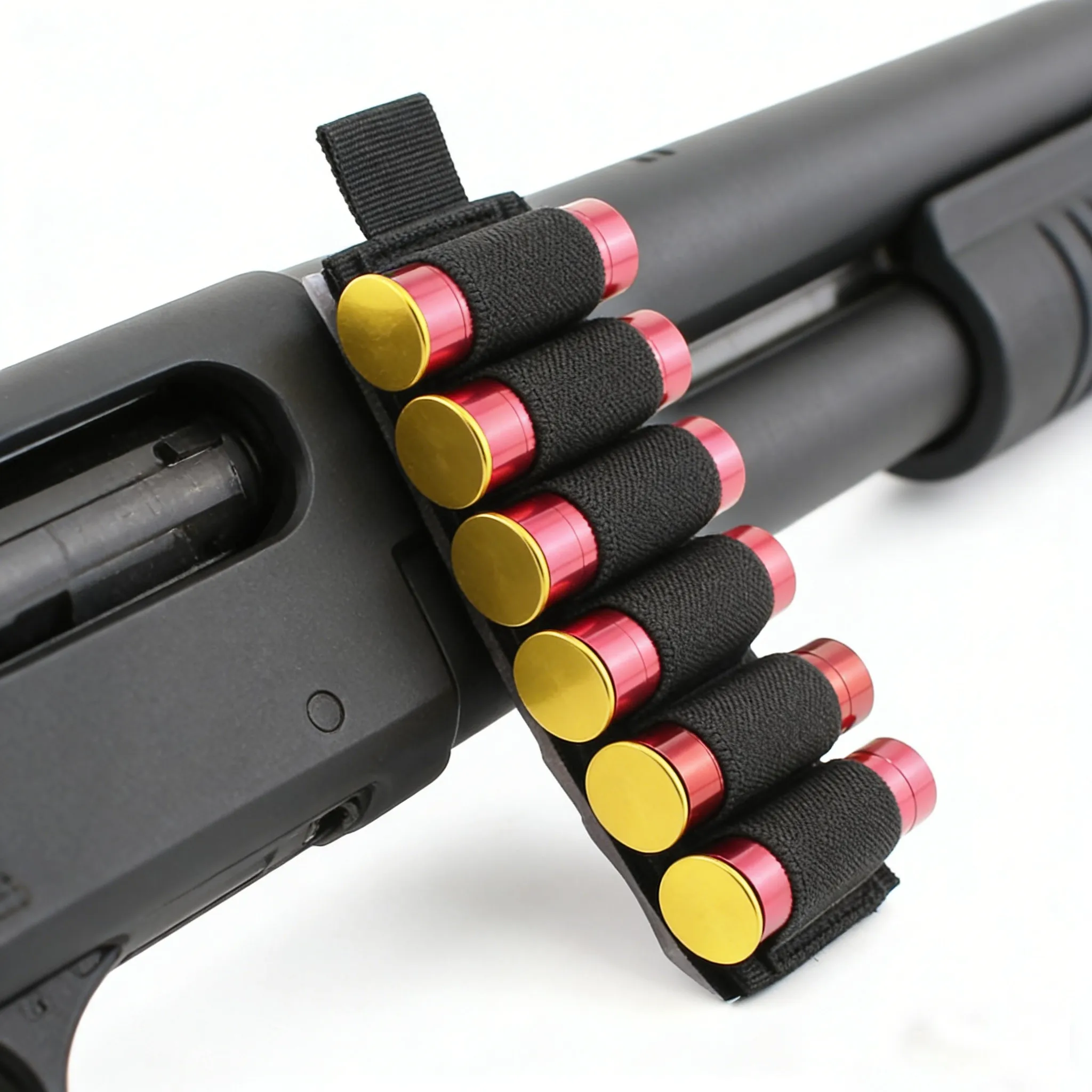 6 Rounds Tactical Shotgun Shell Pouch Molle Ammo Bag Hook&Loop Holder 12-Gauge Cartridge Bag Rifle Stock Hunting Accessories