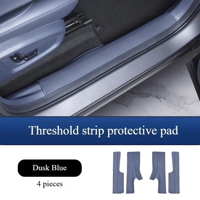 Car Door Sill Protector Thickened Leather Anti-Step Welcome Pedal Sticker Auto Interior Accessories Tools for Geely Galaxy E5