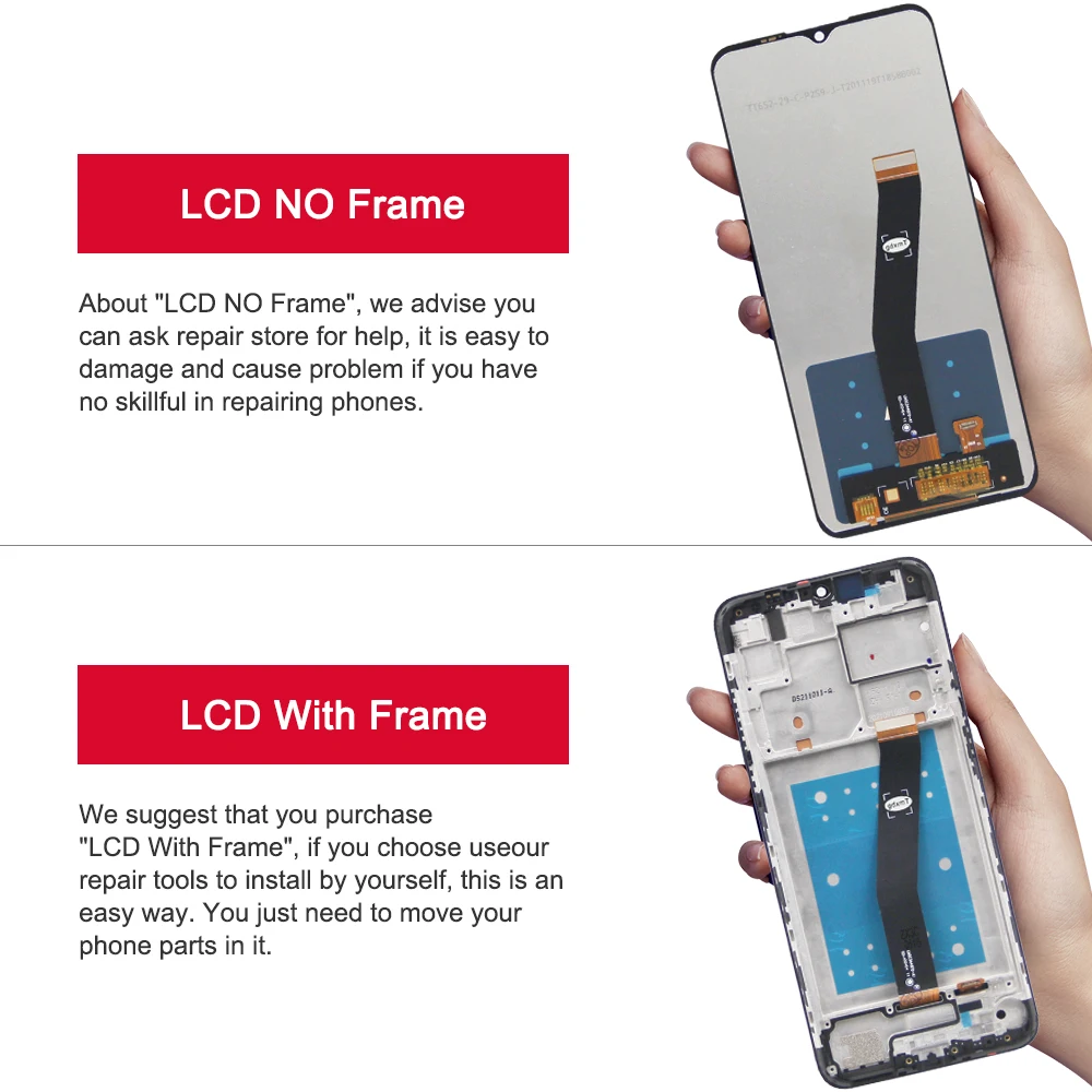 Display For TCL 20Y 20E 6156D 6125F 6125D 6125A LCD Display Touch Panel Digitizer with Frame For TCL 20 Y Lcd Display Assembly