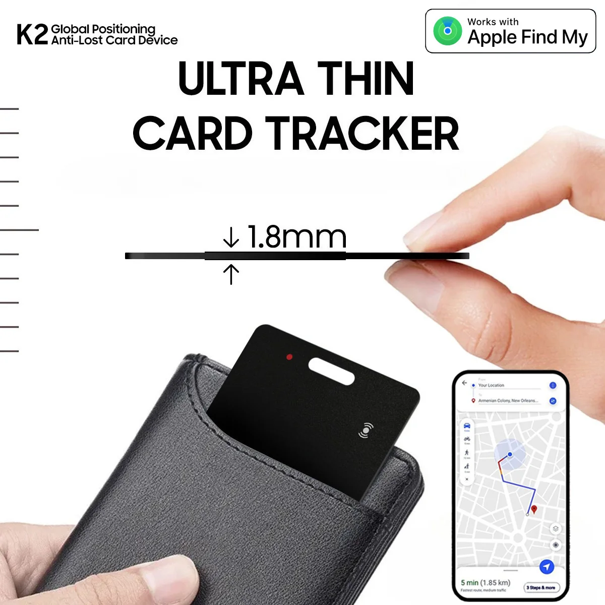 جهاز تعقب لاسلكي ذكي رفيع للغاية مضاد للخسارة - Apple Find My Compatible | لأجهزة iOS iPhone، المفاتيح، المحفظة، الحيوانات الأليفة والقطط والكلاب #6