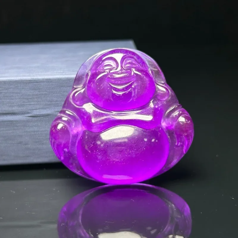 

Natural Quartzite Jade Violet Buddha Gong Pendant Necklace Jewelry