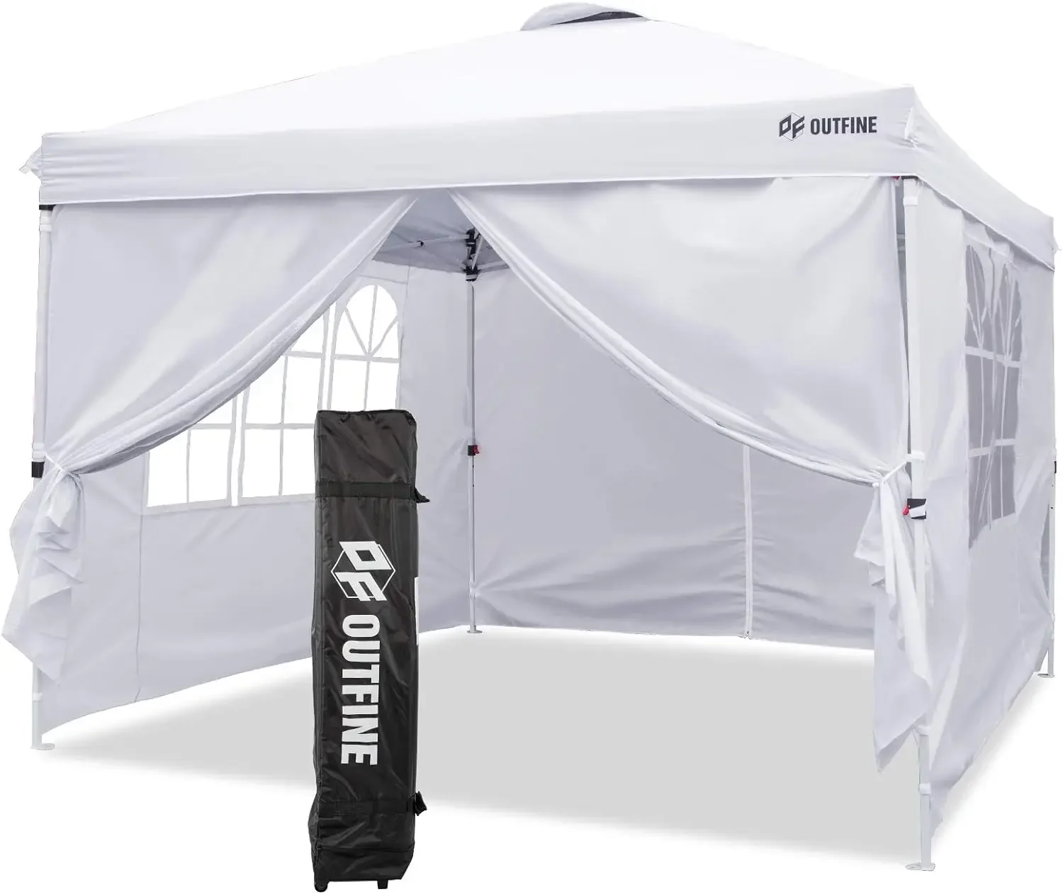 OUTFINE Canopy 10'x10' Pop Up Commercial Instant Gazebo Tent, Fully Waterproof, Outdoor Party Canopies with 4 Removable Sidewall