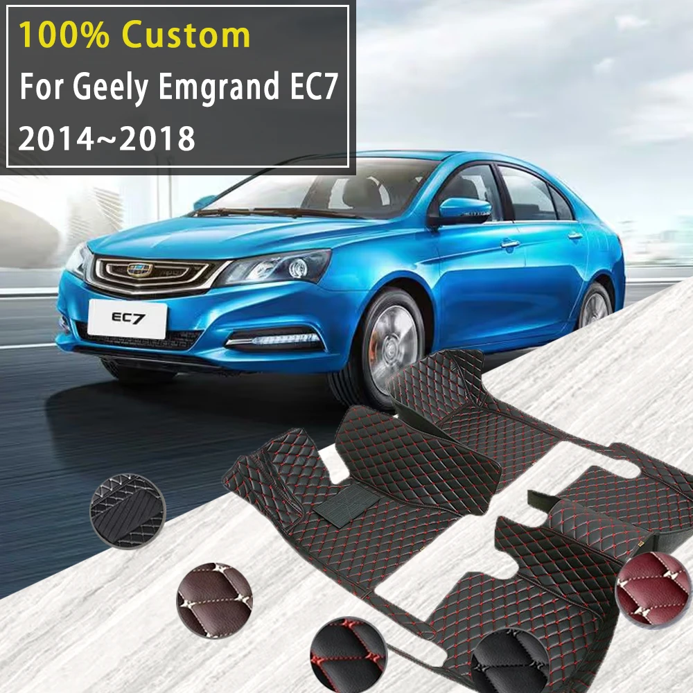 

Car Floor Mats For Geely Emgrand EC7 7 MK2 Sedan 2014 2015 2016 2017 2018 Rugs Carpets Full Set Auto Interior Part Accessories