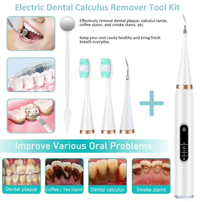 

Electric Ultrasonic Teeth Cleaner Scaler Portable Tooth Calculus Stains Tartar Remover Oral Irrigator Teeth Whitening Tool