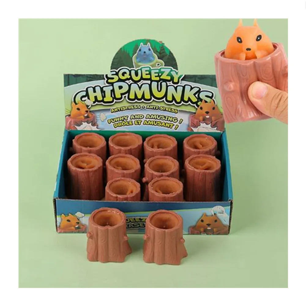 1 Stück Cartoon Kaninchen Pop Up Tier Squeezy Chipmunks Käse Maus Squeeze Me PVC Modell Lindern Angst Reduzieren Stress Kind Geschenk Spielzeug