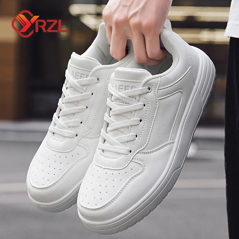 YRZL-Zapatillas deportivas ligeras y transpirables para hombre, zapatos de alta calidad para correr, Calzado cómodo para monopatín, color blanco,