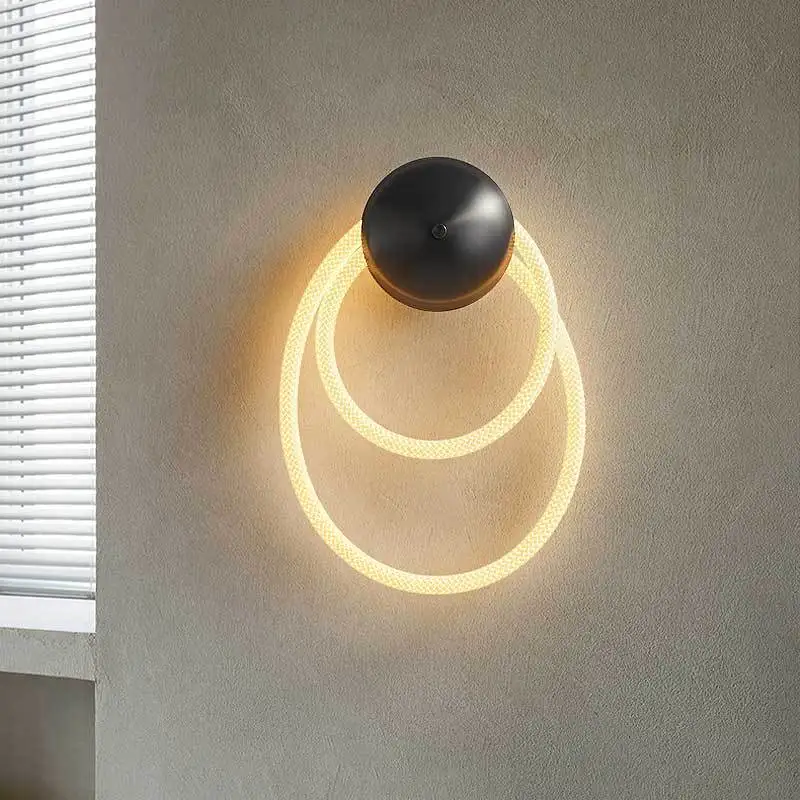 led wall light com anel de silicone creative sconce sala de estar quarto corredor jantar dropshipping 3000k novidade 01