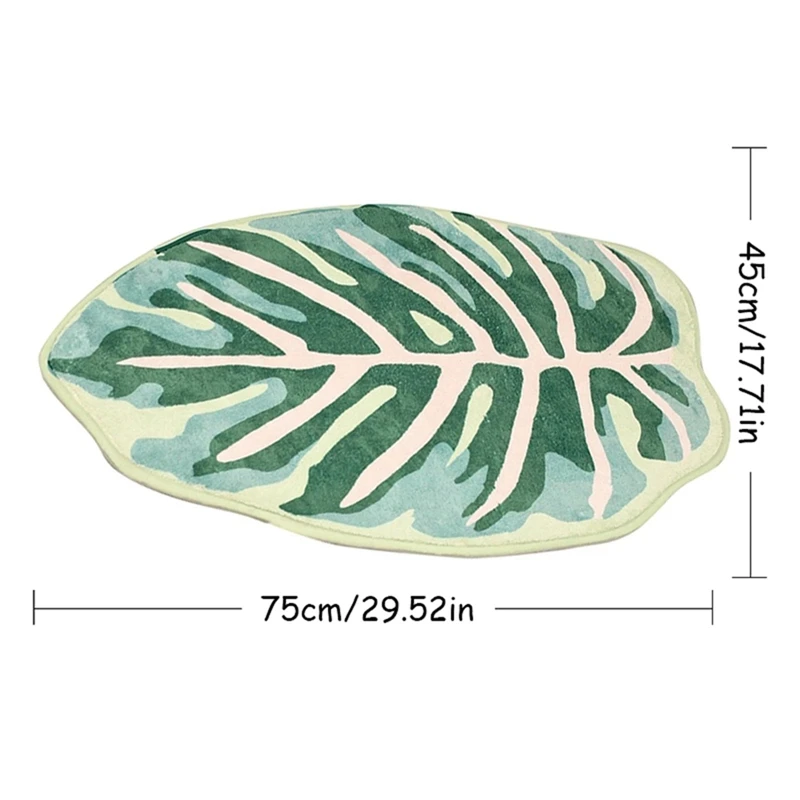 Modern Leaf รูปแบบห้องน้ํากันน้ําไมโครไฟเบอร์ Bath Mat Leaf สีเขียวพืชเขตร้อนประตูบ้านลื่น