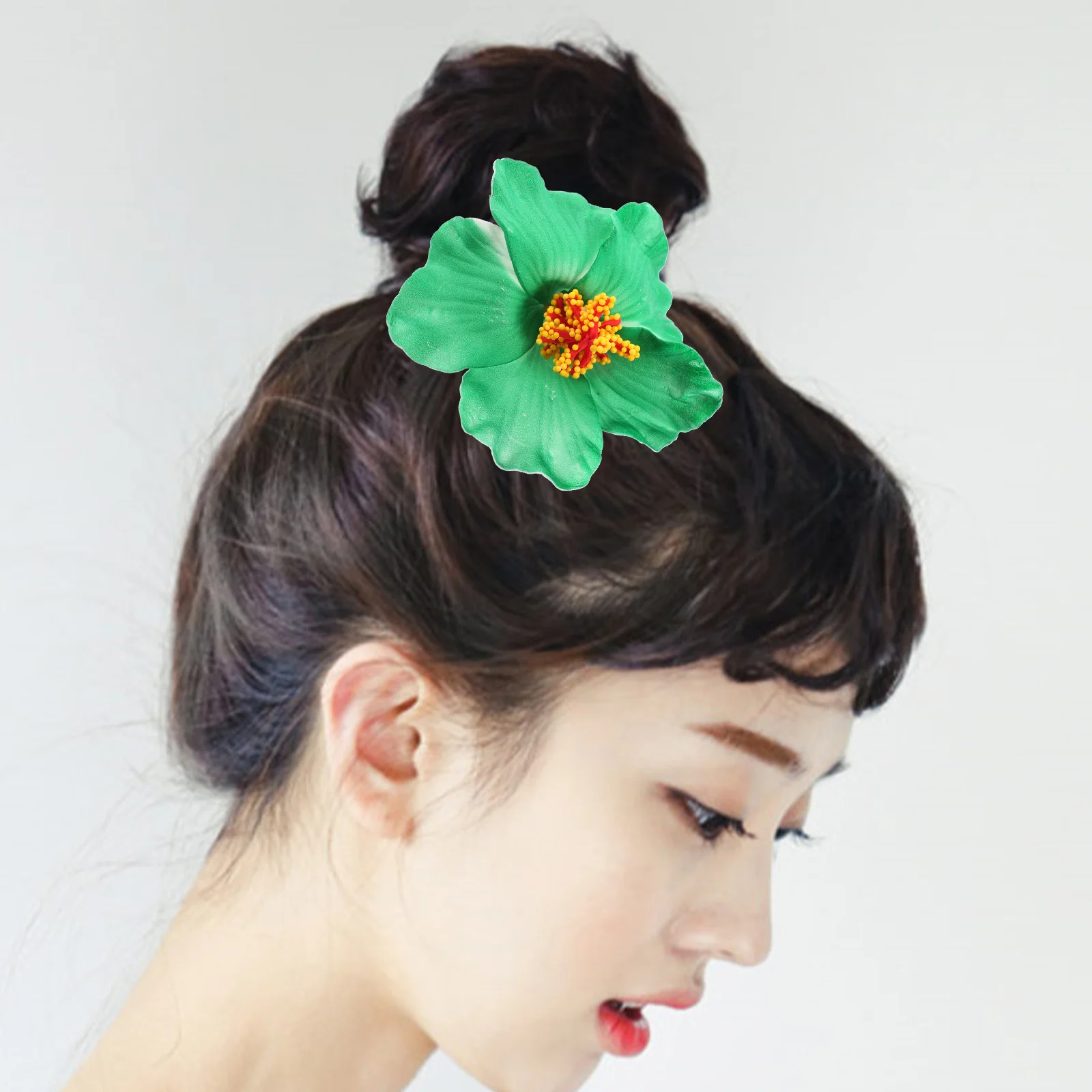 9pcs Hibiscus Hair Clip Hawaiian Tropical Flower Hair Barrettes Beach Party Flower Hairpin For Women Girl Wedding Hair Accessory