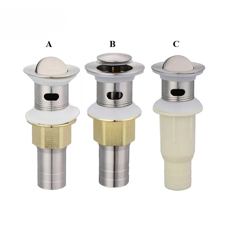 1pcs Bathroom Basin Sink Pop Up/press Two Options Drain Waste Stopper Bathroom Stainless Steel Downspout Accessories
