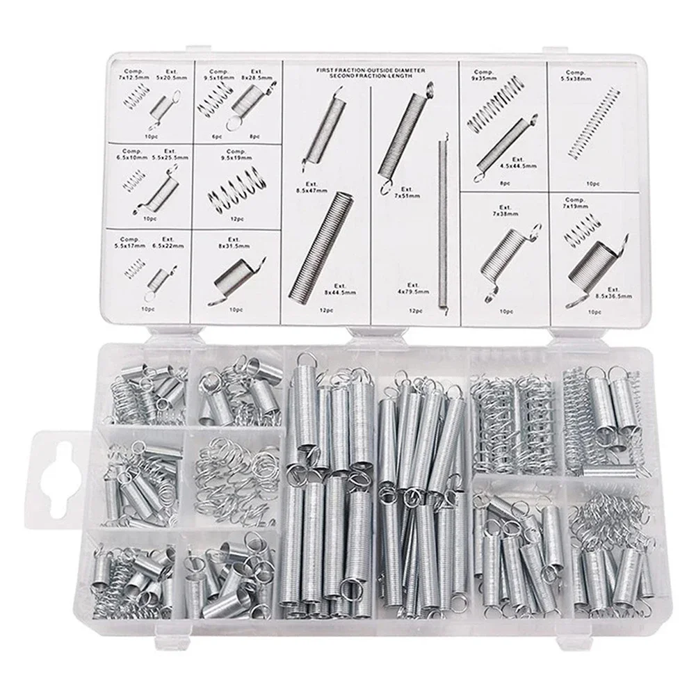 DIY Repair Home Maintenance Spring Assortment Compression Kit Spring Sliver 200 Pieces Included Mixed Tension Types