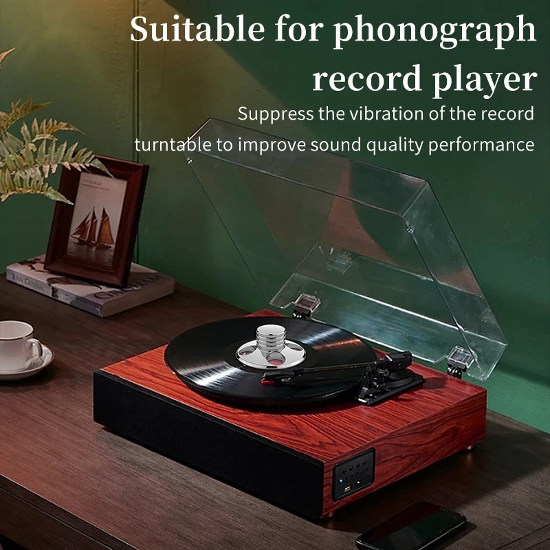 Vinyl Turntable Disc Record Stabilizer - Heavy-Duty Clamp Vibration Balanced, LP Disc Stabilization, and Enhanced Sound Quality
