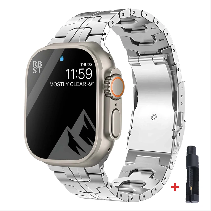 Titanarmband für Apple Watch Band Ultra 49 mm 45 mm 41 mm 38 42 mm 44 mm Metallarmband Correas Iwatch Serie 8 7 6 SE 5 4 3 Armband