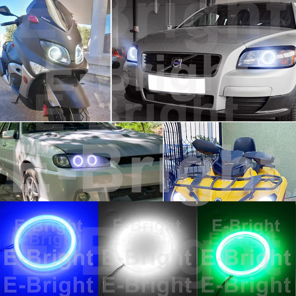 Anneau Halo LED COB Angel Eyes pour Voiture et Moto, Phare Antibrouillard pour Sauna, Blanc, Bleu, Rouge, Vert, 12V, 60, 70, 80, 90, 95, 100mm,