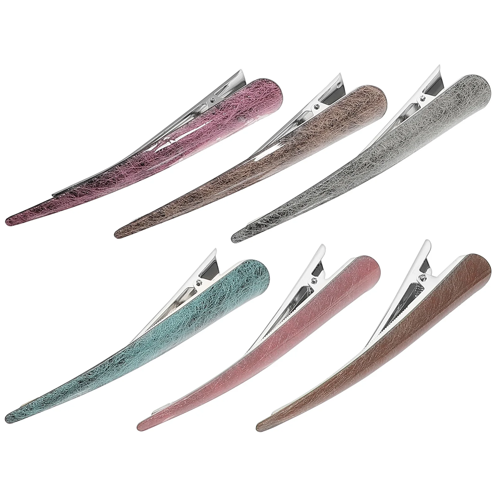 

6Pcs Fashion Acrylic Hair Clips Simulation Ox Horn Ponytail Clamp Exquisite Design for Women Travel Gift Hair Clips
