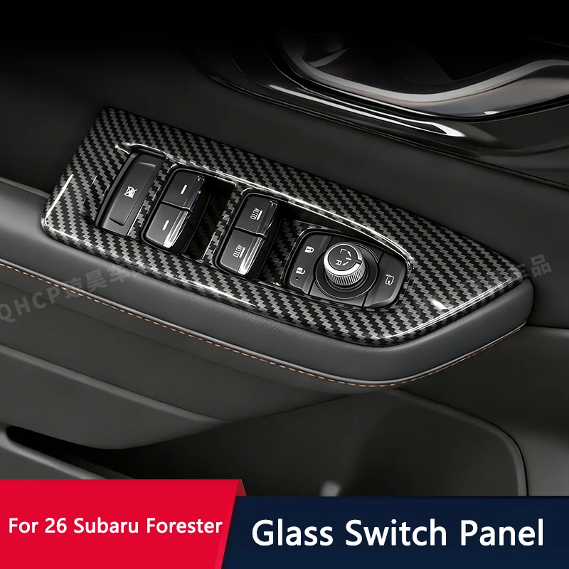 

QHCP Car Window Lift Button Panel Decoration ABS Door Glass Lifting Control Cover Trim For Subaru Forester 26 Interior Accessory