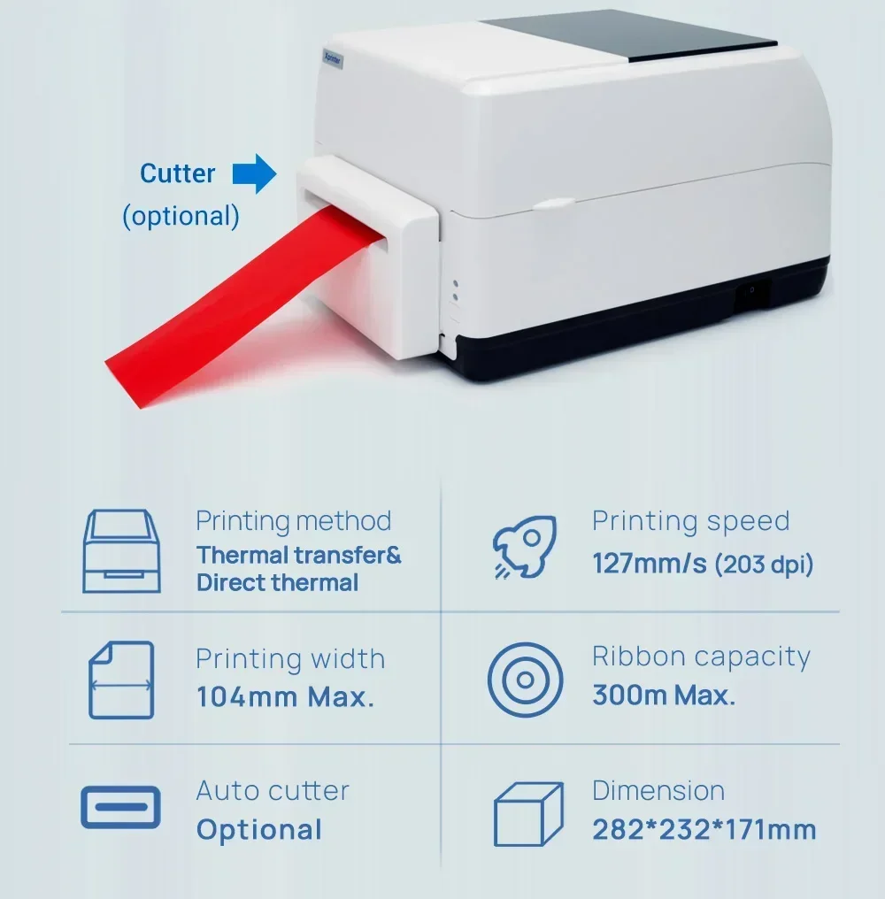 XP-T451B Wärmeübertragung Ticket Maschine Kassierer Ticket Ausgabe Drucker Catering Küche Druckmaschine Farbband Drucker