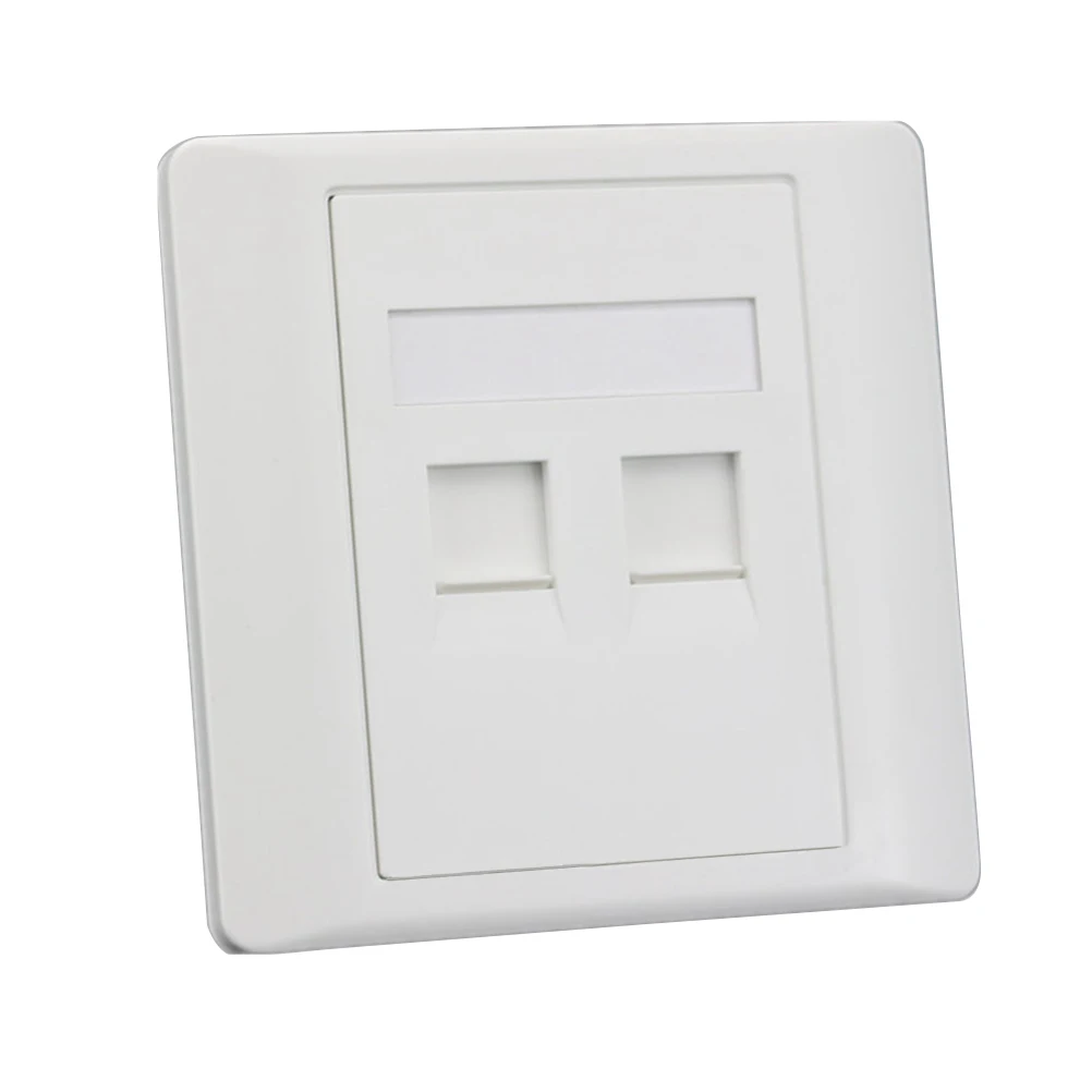 

Dual Port Keystone Wall Plate 2-Port Network Socket For Cat6 Cat5E Double Port Wall Outlet Panel Replaceable Label