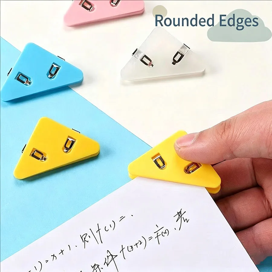 10pcs Mixing Colors Multifunctional TriangularClips,Study Papers,Documents Storage Clips,Anti-Warping Triangular Clips for Books