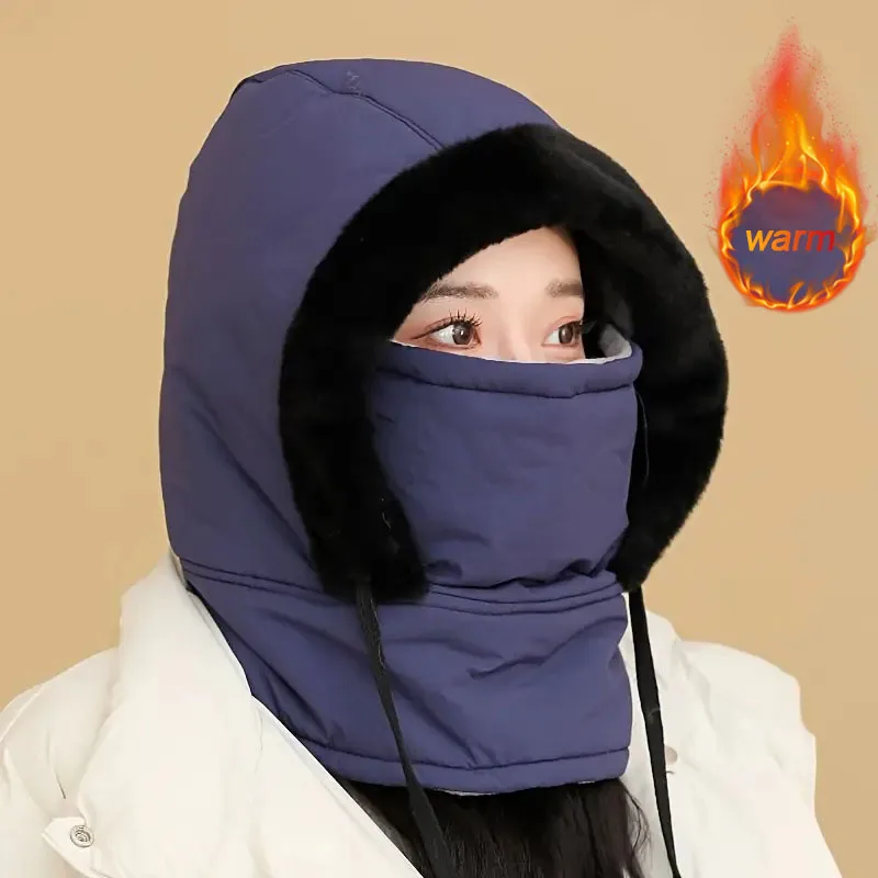 

2025 Autumn and Winter Warm Plush Hat Windproof Outdoor Cycling Hat Down Leifeng Style Unisex Ear Protection Warm Hat