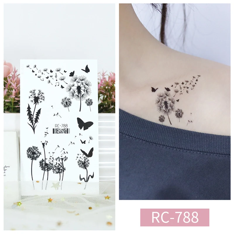 Flower Tattoo Sticker Blossom Women Body Face Arm Leg Tattoo Sticker farfalla bambini Flase Sticker per Party Waterp temporaneo