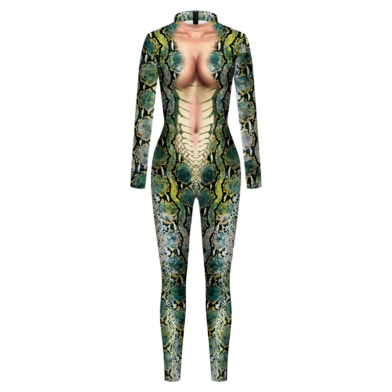 MINISO Cosplay per adulti modello serpente animale donne sexy festa di Halloween Zentai tuta vestire esibendo costume tuta