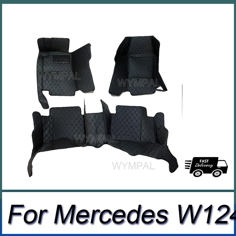 

Custom Automotive Car Floor Mats For Mercedes W124 1985 1986 1987 1988 1989 Auto Luxury Leather Men Women Car Mats Full Coverage