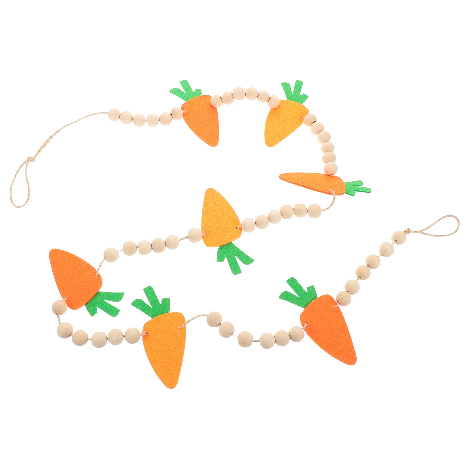 

Carrot Felt Hanging Decoration Wooden Beads Garland Easter Home Holiday Decor Lightweight Portable Indoor Displays Pendant
