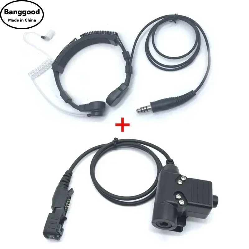 

Гарнитура с вибрационным микрофоном Air Tube Throat + тактический PTT-кнопка Z Tactical U-94 U94 для радиостанций Motorola XiR P6600 P6620 DP2400 MTP3250 DEP550 DP2400