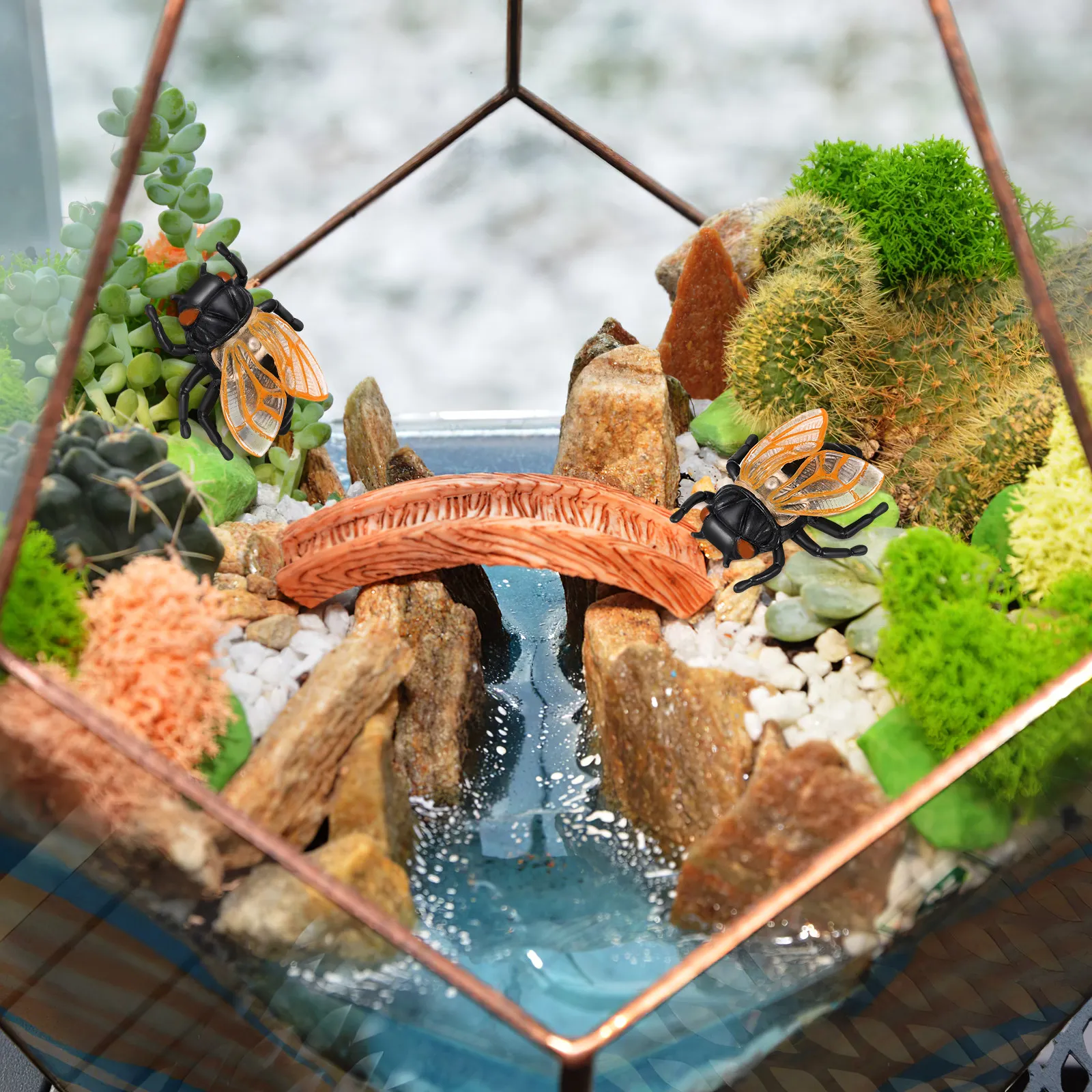 

20Pcs Cicada Ornament Sturdy Eco Friendly Household Garden Landscape Accessory Flower Pot Bonsai Decoration Cicada Figurine Toy