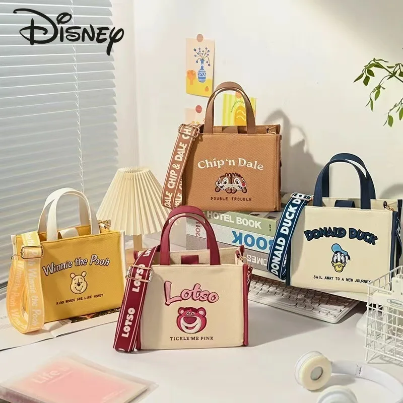 Disney-Sac à main brodé de dessin animé pour femme, sac initié à la mode, grande capacité, sac de rangement pour fille, haute qualité, nouveau, 2024