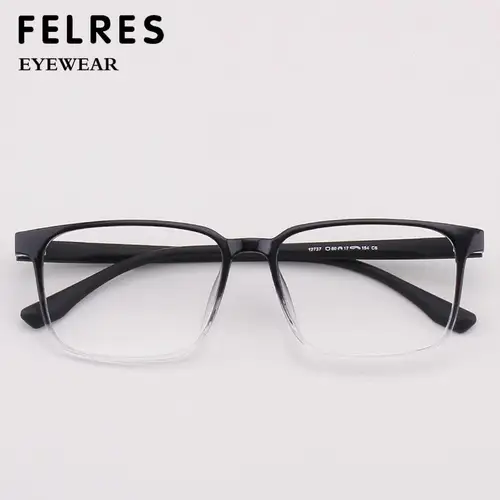 Imagen 2 del producto Gafas de lectura TR90 de gran tamaño para hombre y mujer, lentes transparentes antiluz azul, montura de gafas graduadas para cara gorda, 158mm